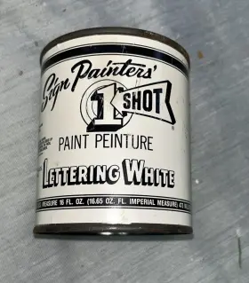 101lqp 1 Shot Vtg 16 Ounce White Letter Enamel Paint Oil Based For Sign Painting Pinstripes