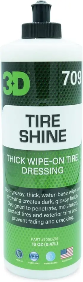 709oz16 3d Tire Shine - No Grease Mess Dressing Thick Water-based 16oz