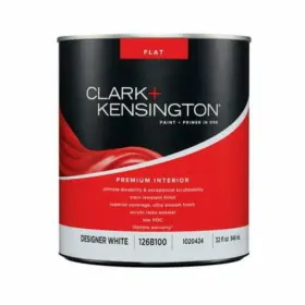 Ace 082901360735 Clark Kensington Flat Designer White Acrylic Latex Paint And Primer Indoor 1