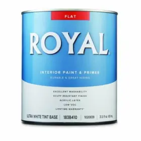 Ace 082901363446 Royal Flat Ultra White Acrylic Latex Wall And Trim Paint Indoor 1 Qt