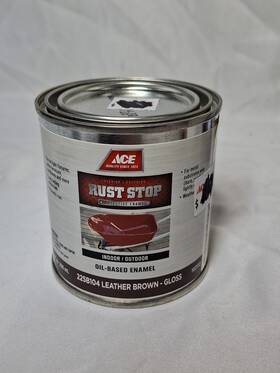 Ace 225b104 Rust Stop Protective Enamel Paint Stops 8-ounce Leather Brown Gloss