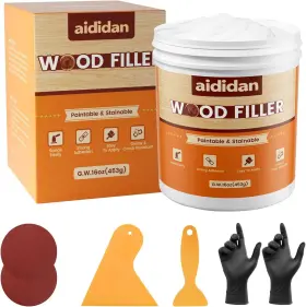 Add-mqnz-00 Aididan Wood Filler Repair Kit 16 Ounce Paintable And Stainable Putty White