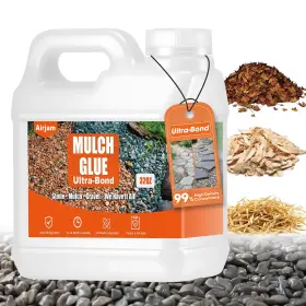 Aj-mlgl-oz01 Airjam Rock Mulch Glue For Landscaping 32oz Ultra-bond Gravel Binder Clear