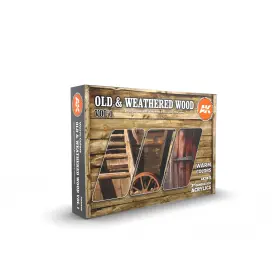 Vol1 Ak Interactive 435568311473 Old And Weathered Wood Acrylic Paint Set 3rd Generation 17ml