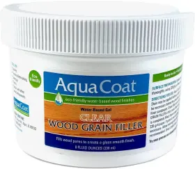 Clear-8oz-fba Aqua Coat Water-based Clear Wood Grain Filler Gel Fast-drying Low Odor Vo