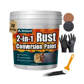 2l04 Autosel 2-in-1 Rust Converter And Metal Primer Black Paint For Conversion