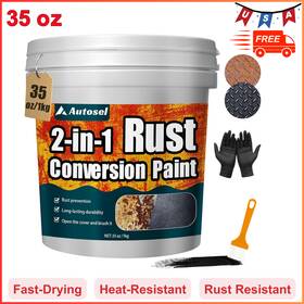 Autosel Jsq01l 2-in-1 Rust Converter And Metal Primer Stops Inhibitor Paint For