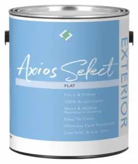 1580.1b.01 Axios Select Exterior Acrylic House Paint And Primer Pure White Pastel Base Flat Gallon - 158