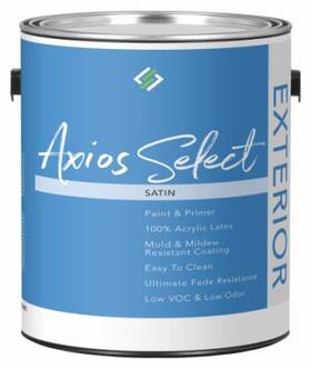 Axios Select 1584.1b.01 Exterior Acrylic House Paint And Primer Pure White Pastel Base Satin Gallon - 15