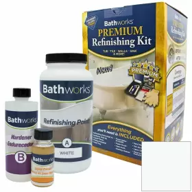 Bathworks 085975004000 Diy Bathtub And Tile Refinishing Kit 20 Oz Tub 3 Piece Set White