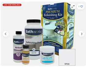Bathworks 313088585520 Bathtub Refinish Complete Kit In White Slip Guard Glossy Durable Resin