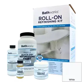 Bathworks 445013747710 Bathtub Refinish Complete Kit In White Slip Guard Glossy Durable Resin