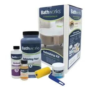 Bathworks 445016291272 Bathtub Refinishing Kit Shower Sink 22 Oz Diy Slip Guard Gloss White