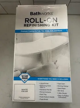 Bwk01 Bathworks Roll-on Refinishing Kit Diamond Gloss Finish White New In Box