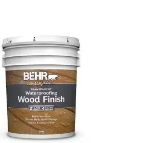 Behr 082474400050 5 Gal. Natural Clear Transparent Waterproofing Exterior Wood Finish