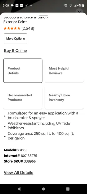 27005 Behr 5 Gal. White Flat Acrylic Latex Masonry Stucco And Brick Interior/exterior Paint