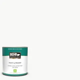 305004 Behr Premium Plus 1 Quart Ultra Pure White Semi-gloss Interior Paint And Primer
