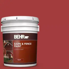 Behr 313110550588 5 Gallon Red Exterior Barn And Fence Paint For Durable Protection