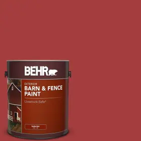 Behr 445003838862 Fence Exterior Paint 1 Gallon Red Barn Livestock Safe Durable Oil Latex Adhesion