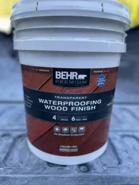 50205 Behr Premium 5 Gal #502 Redwood Transparent Waterproofing Exterior Wood Finish