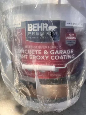1-part Behr 678885202408 Slate Gray Self-priming Epoxy Satin Concrete Garage Floor Paint 5 Ga