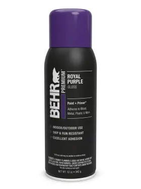 Behr 678885214838 6 Pack Premium Royal Purple Gloss Spray Paint And Primer 12oz 340g