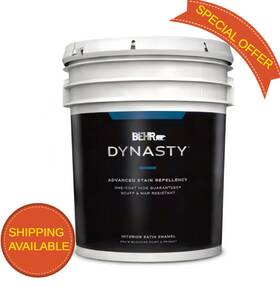 Behr 765005 5 Gal. Ultra Pure White Satin Enamel Interior Stain-blocking Paint And Primer