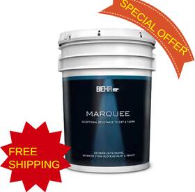 Behr 945005 Marquee 5 Gal. Ultra Pure White Satin Enamel Exterior Paint And Primer
