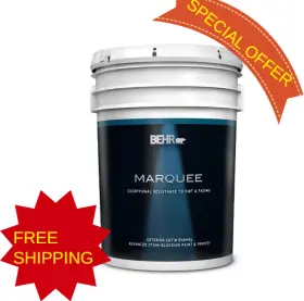 945005 Behr Marquee 5 Gal. Ultra Pure White Satin Enamel Exterior Paint And Primer