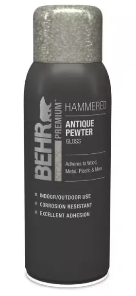 B061344 Behr Premium Hammered Antique Pewter Gloss Interior/exterior Spray Paint - 12 Oz