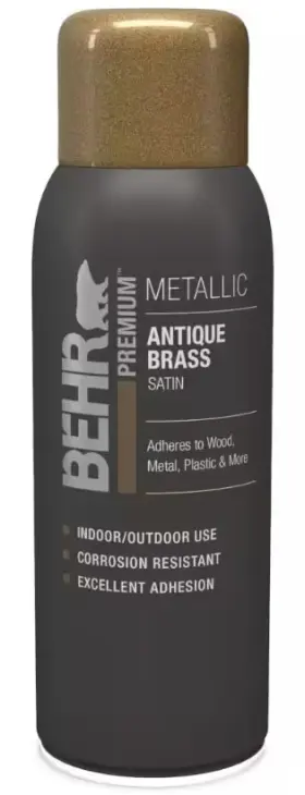 B063144 Behr Premium Antique Brass Metallic Satin Interior/exterior Spray Paint - 11 Oz