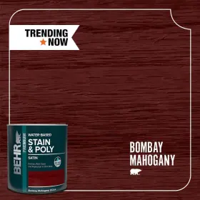 Tis-354 Behr B625404 1 Quart #tis-354 Bombay Mahogany Satin Semi-transparent Water-based Interior Stain