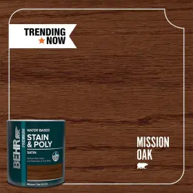 Tis-358 Behr B625804 1 Quart #tis-358 Mission Oak Satin Semi-transparent Water-based Interior Stain And