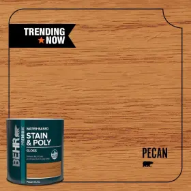 Tis-352 Behr B635204 1 Quart #tis-352 Pecan Gloss Semi-transparent Water-based Interior Stain And Poly