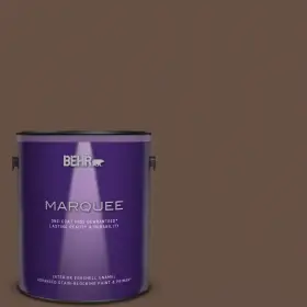 760b-7 Behr Marquee 744759475251 1 Gal. #760b-7 Revival Mahogany Eggshell Enamel Interior Paint And Primer