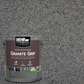 206446376 Behr Premium 1 Gal. Gray Granite Grip Decorative Flat Interior/exterior Concrete Floor Coa
