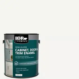 Behr Premium 445036218259 1 Gal. White Semi-gloss Enamel Interior/exterior Cabinet Door And Trim Paint