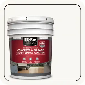 Behr Premium 445039841836 5 Gal. White Self-priming 1 Part Epoxy Interior/exterior Concrete And Garage Flo