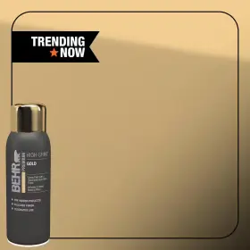 Behr Premium 445049590519 11 Oz. Gold High-shine Interior Metallic Spray Paint