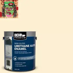 330a-1 Behr Premium 726084497054 1 Gal. #330a-1 Bonnie Cream Urethane Alkyd Semi-gloss Enamel Interior/exterior P