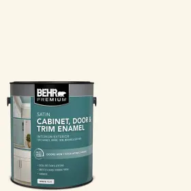 Or-w15 Behr Premium 752001 1 Gal. #or-w15 Sleek White Satin Enamel Interior/exterior Cabinet Door And Trim