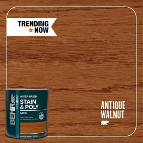 Tis-360 Behr Premium B626004 1 Quart #tis-360 Antique Walnut Satin Semi-transparent Water-based Interior Stain