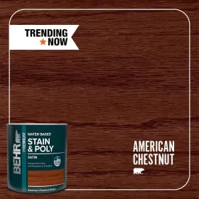 Tis-362 Behr Premium B626204 1 Quart #tis-362 American Chestnut Satin Semi-transparent Water-based Interior And