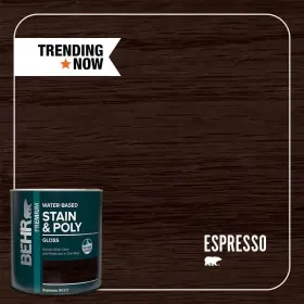 Tis-312 Behr Premium B631204 1 Quart #tis-312 Espresso Gloss Semi-transparent Water-based Interior Stain And In