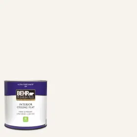 Behr Premium Plus 082474558041 Ultra Pure White Ceiling Flat Interior Paint Acrylic
