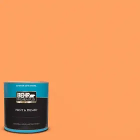 250b-5 Behr Premium Plus 313035582527 1 Quart #250b-5 Orange Spice Satin Enamel Exterior Paint And Primer