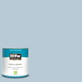 Ppu14-15 Behr Premium Plus 313057660647 1 Quart #ppu14-15 Denim Light Satin Enamel Low Odor Interior Paint And Primer
