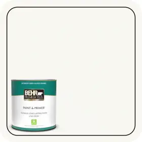 Behr Premium Plus 445049923911 1 Quart Ultra Pure White Semi-gloss Enamel Low Odor Interior Paint And Primer