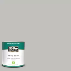 Ppu18-10 Behr Premium Plus 445055993922 1 Quart #ppu18-10 Natural Gray Semi-gloss Enamel Low Odor Interior Paint And Primer