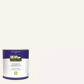 Behr Premium Plus 445056753778 1 Quart Ultra Pure White Ceiling Flat Interior Paint